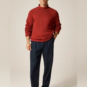 J. Crew 1988 Rollneck Sweater Red Ochre Men’s Knit Cotton Sz. M $98 NEW Unisex